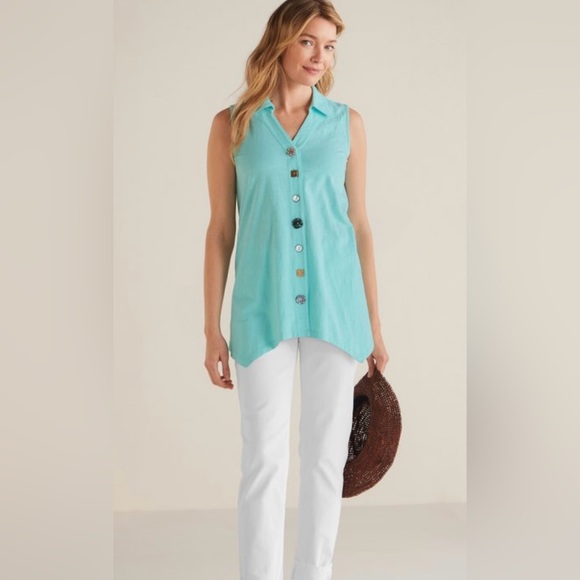 Soft Surroundings Tops - Soft Surroundings Button Tank